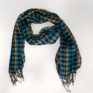 blue and green scarf